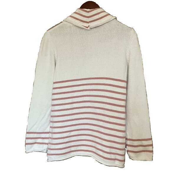 Pure Knits by Neon Buddha | 100% Cotton Pink/White Long Sleeve Pullover - Size M - Picture 3 of 12